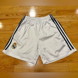 adidas White Athletic Men's Shorts with Black Stripes